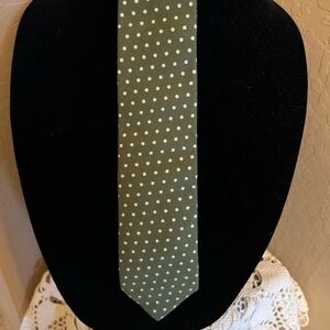 Knottery New York Hand Made Tie Green with White Polka Dot